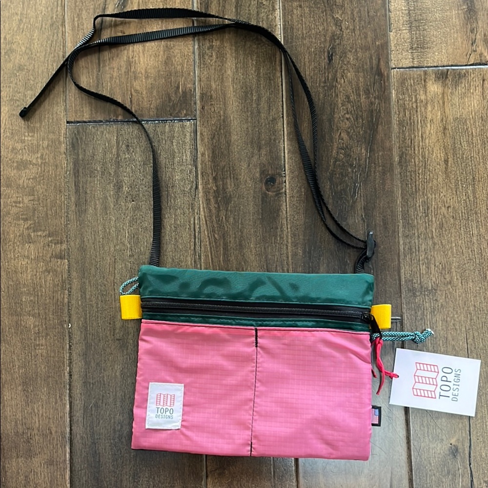 Topo Designs Pink and Green Shoulder Bag
